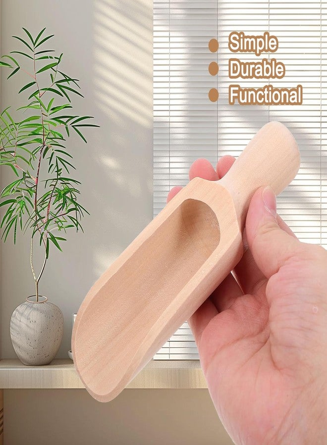 braxan 2 Pcs Wooden Scoops for Jars, 5.5 In Bath Salt Scoop for Flour, Bath Salt, Sugar, Cereal, Coffee and More(Wood Color) - Image 4