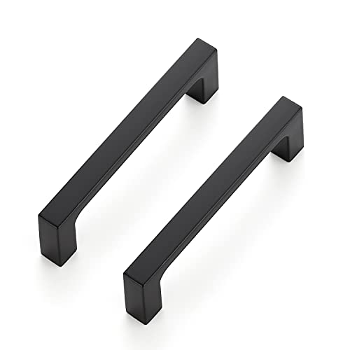 Ravinte 10 Pack 312 inch Hole Centers Matte Black Cabinet Pulls Kitchen Cabinet Handles Solid Drawer Pulls Kitchen Cabinet Hardware Kitchen Zinc Alloy Drawer Handle Square Bar Cabinet Drawer Handles - Image 1