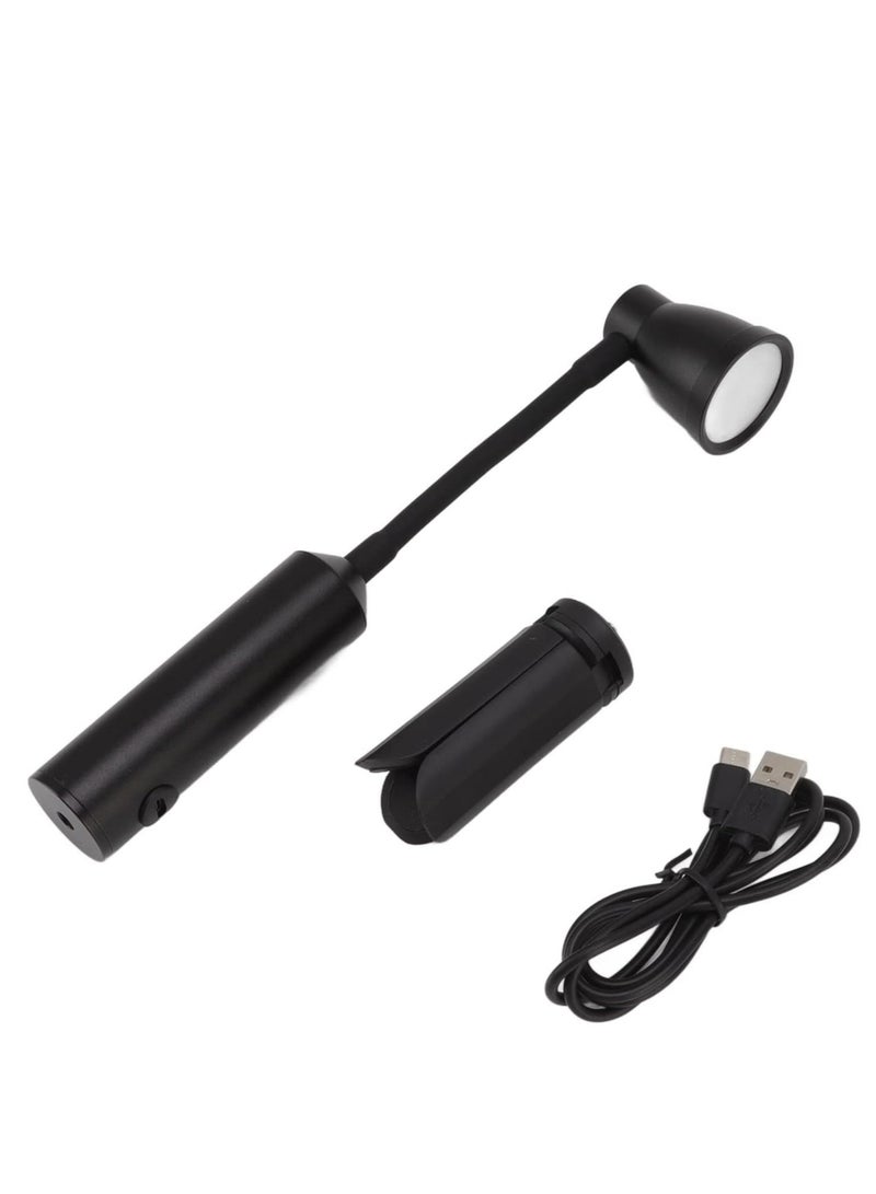 مصباح مكتب LED بقاعدة ثلاثية القوائم، رأس وذراع مرنان، ثلاثة درجات حرارة ألوان قابلة للتعديل، قابلة لإعادة الشحن عبر USB، مصباح قراءة مريح للعين. - Image 3