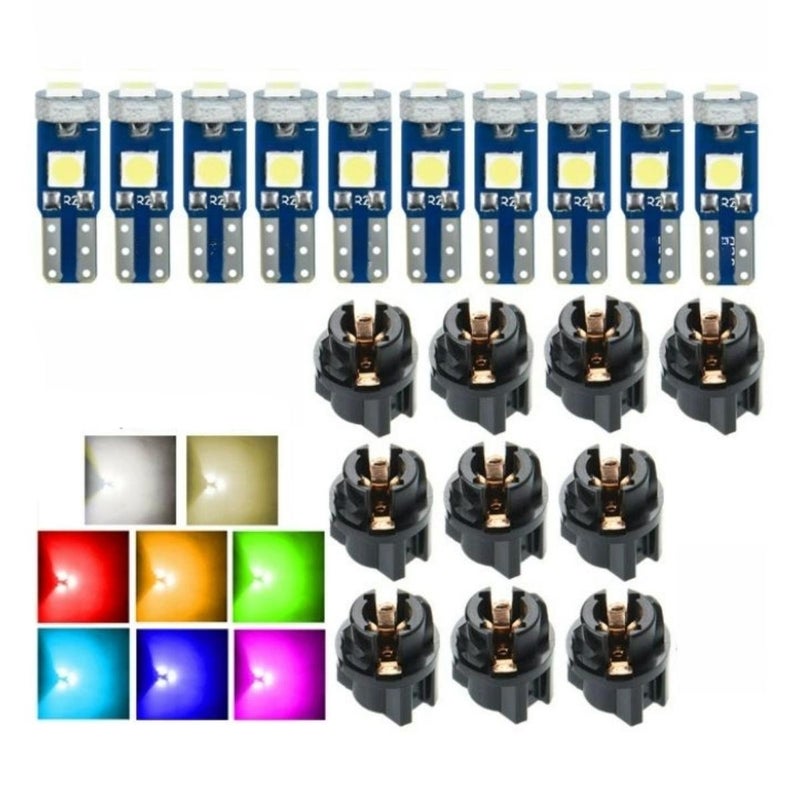 12V Dashboard Light Bulb T5 LED 5050 SMD Instrument Panel Lamp Blue - Image 1