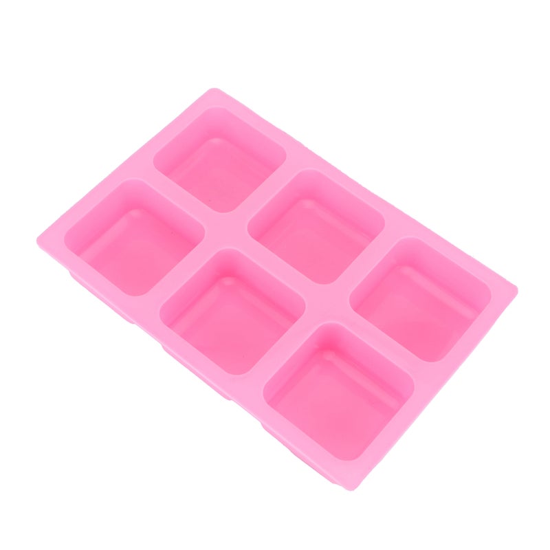 6‑Grid Square Mold Silicone Cake Aroma Hand Making Soap Mould DIY Tool for Baking Soap - Image 3
