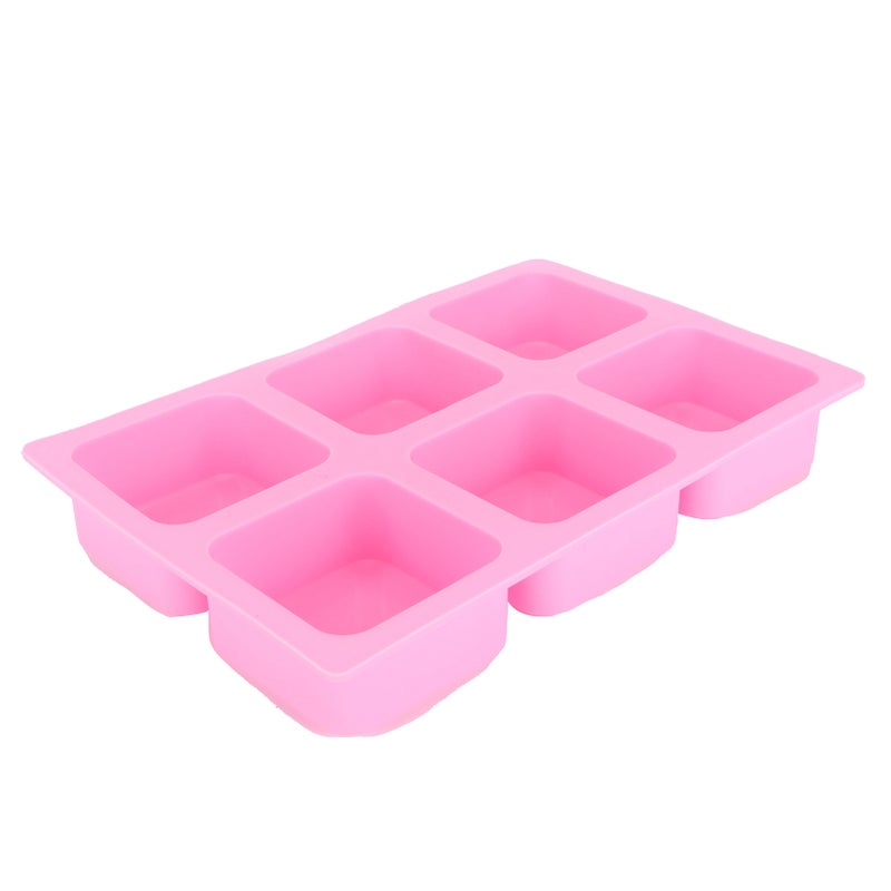 6‑Grid Square Mold Silicone Cake Aroma Hand Making Soap Mould DIY Tool for Baking Soap - Image 4