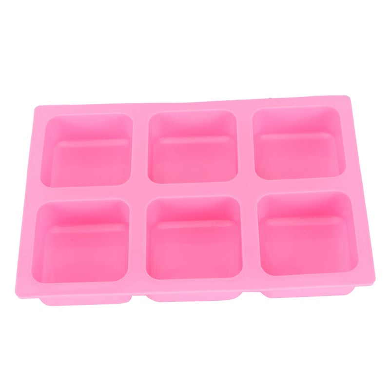 6‑Grid Square Mold Silicone Cake Aroma Hand Making Soap Mould DIY Tool for Baking Soap - Image 2