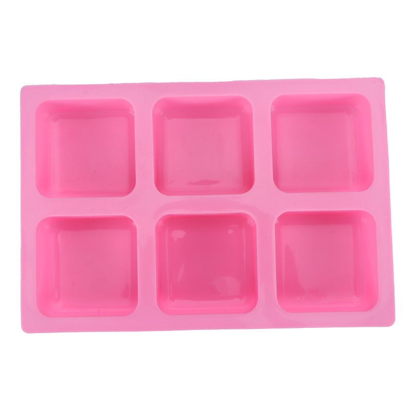 6‑Grid Square Mold Silicone Cake Aroma Hand Making Soap Mould DIY Tool for Baking Soap - Image 5
