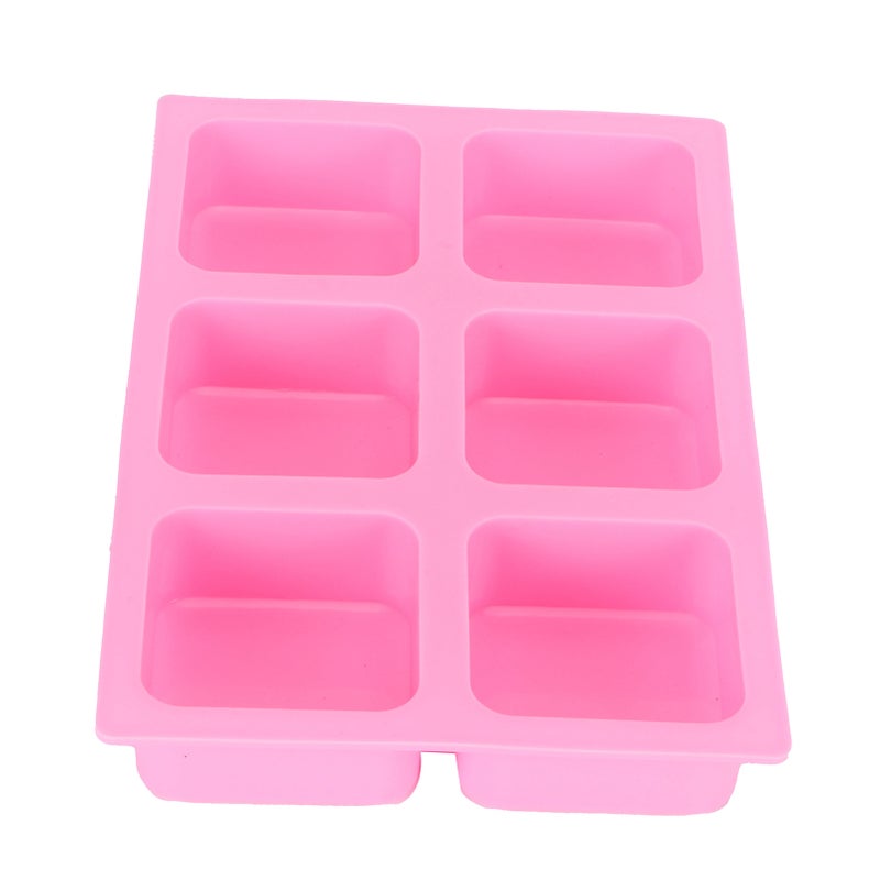6‑Grid Square Mold Silicone Cake Aroma Hand Making Soap Mould DIY Tool for Baking Soap - Image 1