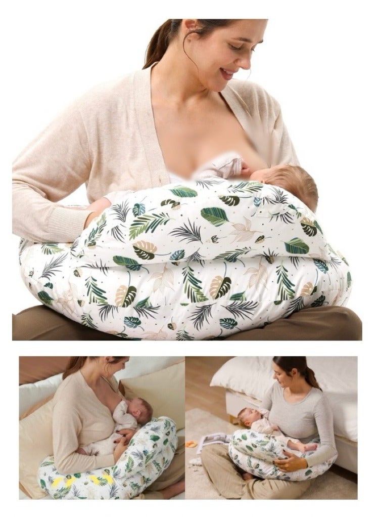 Feeding Pillow,Nursing Pillow with Infant Support Cushion, Multi Breastfeeding Pillow with Removable Neck Belt for Mom Baby with Adjustable Waist Strap and Removable Cotton Cover  - Image 1