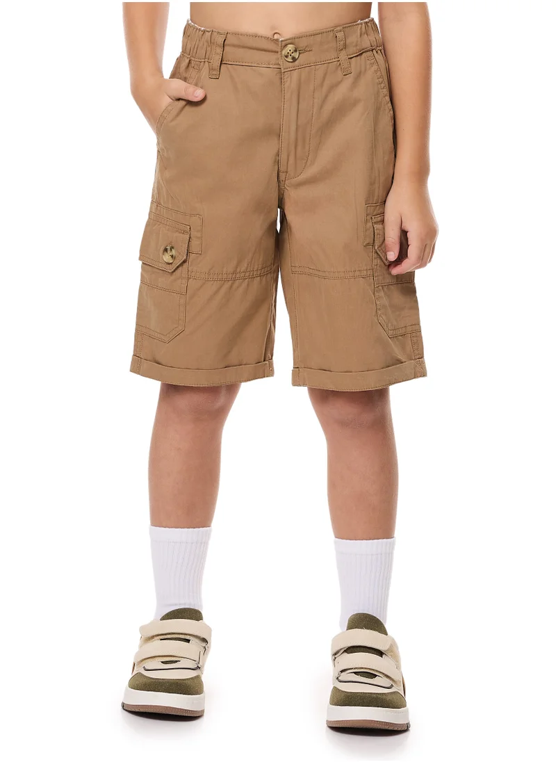 victor and jane victor and Jane Boys Cargo Bermuda Shorts - Light Brown