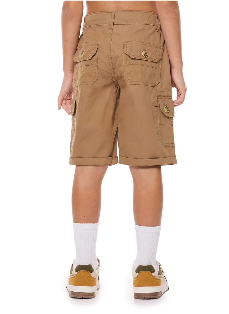 Victor And Jane  BOYS CLASSIC CARGO SHORTS- BROWN for Men | Best Price UAE