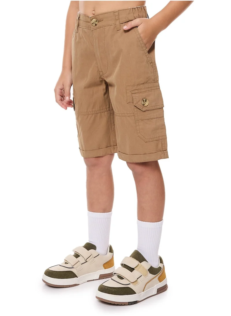 Victor And Jane  BOYS CLASSIC CARGO SHORTS- BROWN for Men | Best Price UAE