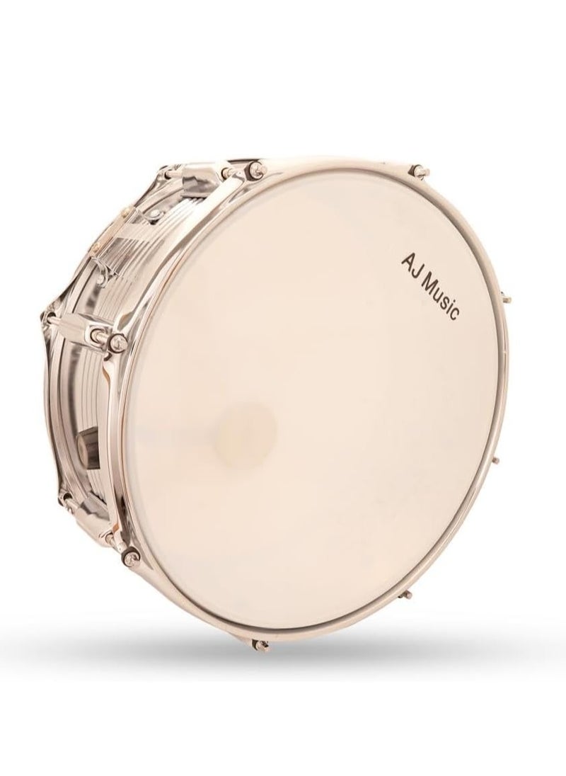 AJ Music - Steel Snare Drum, 14 inch (35.56 cm) Diameter - Image 1