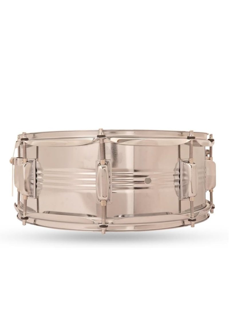 AJ Music - Steel Snare Drum, 14 inch (35.56 cm) Diameter - Image 1