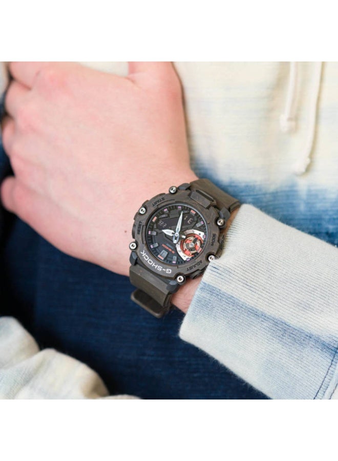 كاسيو ساعة كاسيو جي-شوك GA-2200MFR-5A، تناظري رقمي، هيكل Carbon Core Guard، مقاومة للصدمات، مقاومة للماء 200 متر، إضاءة LED مزدوجة، التوقيت العالمي، ستوب ووتش، مؤقت عدّ تنازلي، 5 منبهات - Image 5