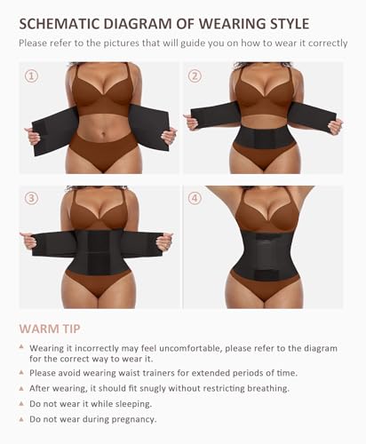 FeelinGirl Workout Waist Trainer Underbust Corsets Cincher Belt Hourglass Corset Body Shaper for Women Black L - Image 5