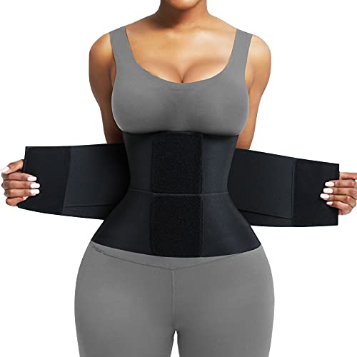 FeelinGirl Workout Waist Trainer Underbust Corsets Cincher Belt Hourglass Corset Body Shaper for Women Black L - Image 1