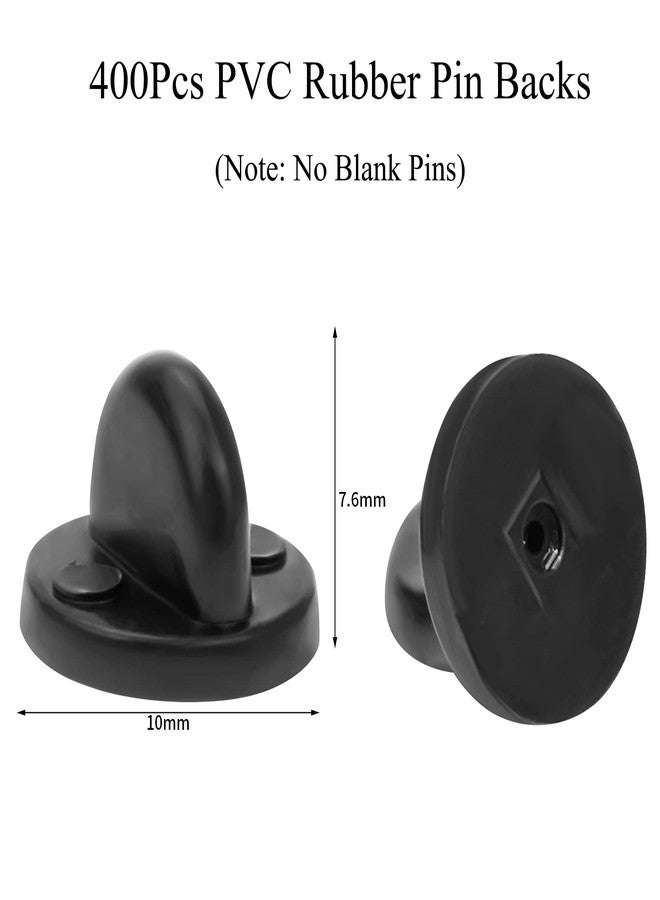 Heliltd 400pcs PVC Rubber Pin Backs Heliltd Butterfly Clutch Pins Backing Keepers Replacement for Uniform Badges Backing Holder Clasp Lapel Pin Enamel Pins - Image 2