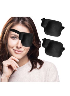 Captaintech 2 Piece Set 3D Adult Eye Mask, Adjustable Left Eye Monocular Cover Eye Shield Black Stereoscopic Amblyopia One-eye Dragon Eye Mask  - Image 1