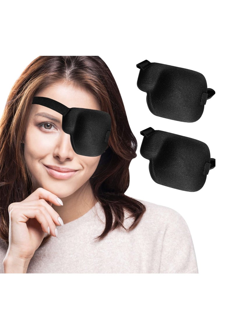 Captaintech 2 Piece Set 3D Adult Eye Mask, Adjustable Left Eye Monocular Cover Eye Shield Black Stereoscopic Amblyopia One-eye Dragon Eye Mask  - Image 1