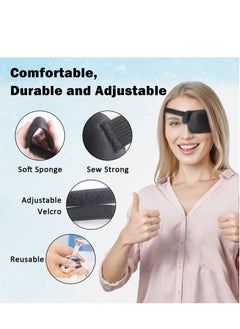 Captaintech 2 Piece Set 3D Adult Eye Mask, Adjustable Left Eye Monocular Cover Eye Shield Black Stereoscopic Amblyopia One-eye Dragon Eye Mask  - Image 4