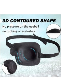 Captaintech 2 Piece Set 3D Adult Eye Mask, Adjustable Left Eye Monocular Cover Eye Shield Black Stereoscopic Amblyopia One-eye Dragon Eye Mask  - Image 3