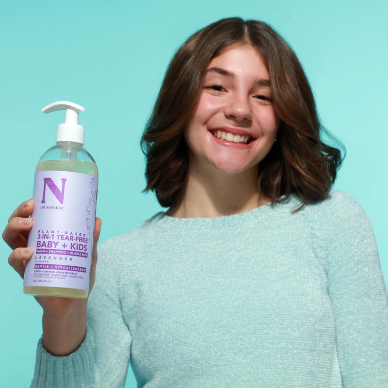Dr. Natural 3-in-1 Tear-Free Baby Plus Kids Soap - Head-to-Toe Baby Soap and Shampoo - Sensitive Skin Moisturizing Body Wash - Lavender - 16 oz - Image 5