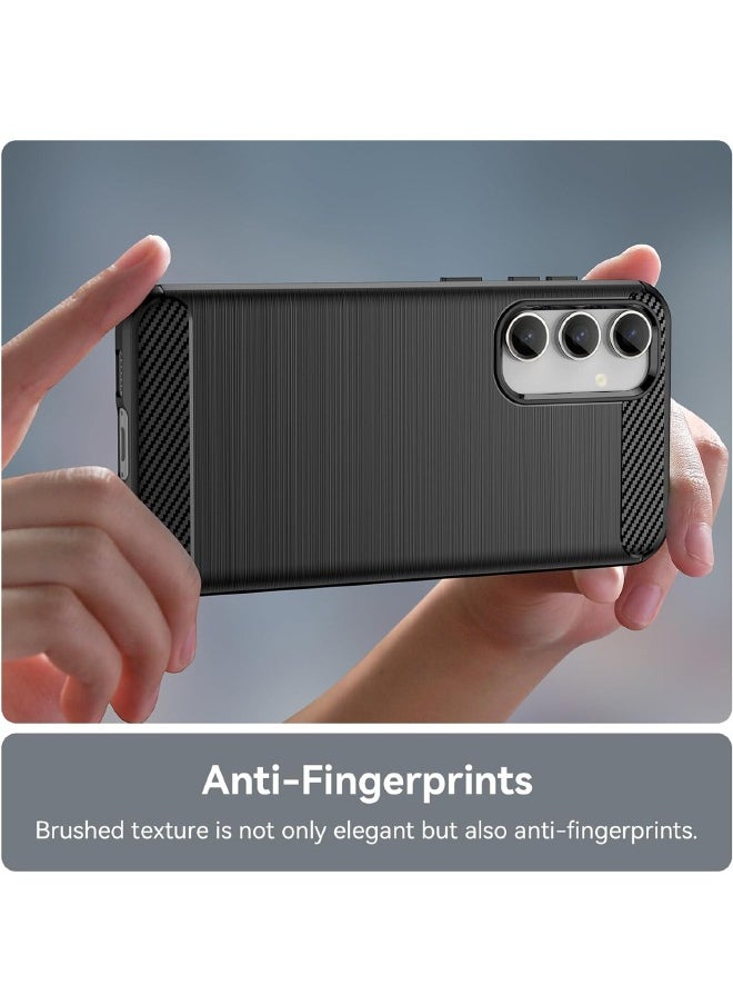 RUGGED SHIELD Samsung Galaxy S23 FE Case with Brushed Carbon Fiber Texture, Fashion Shock-Absorption Anti-Drop Flexible TPU Bumper Soft Rubber Protective Phone Case Cove for Samsung Galaxy S23 FE 2023, Black  - Image 5