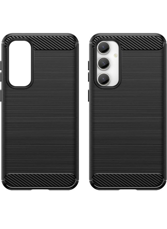 RUGGED SHIELD Samsung Galaxy S23 FE Case with Brushed Carbon Fiber Texture, Fashion Shock-Absorption Anti-Drop Flexible TPU Bumper Soft Rubber Protective Phone Case Cove for Samsung Galaxy S23 FE 2023, Black  - Image 3