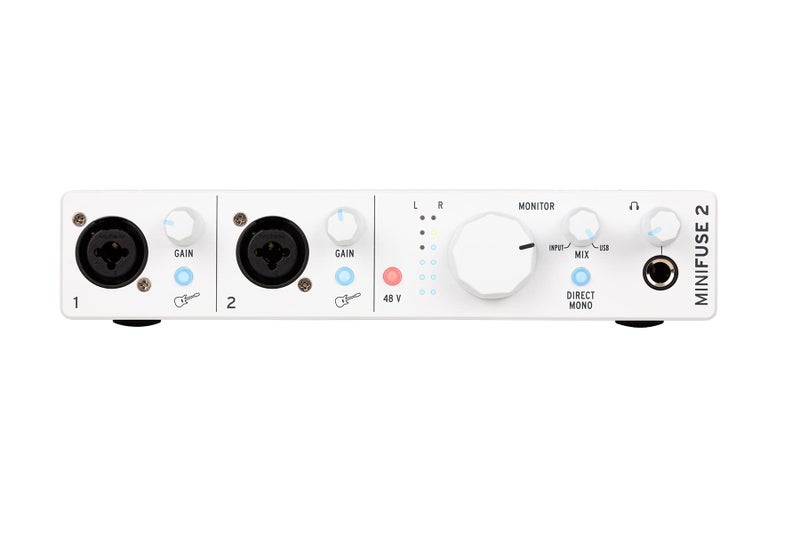 Arturia - MiniFuse 2 - Compact USB Audio & MIDI Interface with Creative Software for Recording, Production, Podcasting, Guitar - White - Image 1