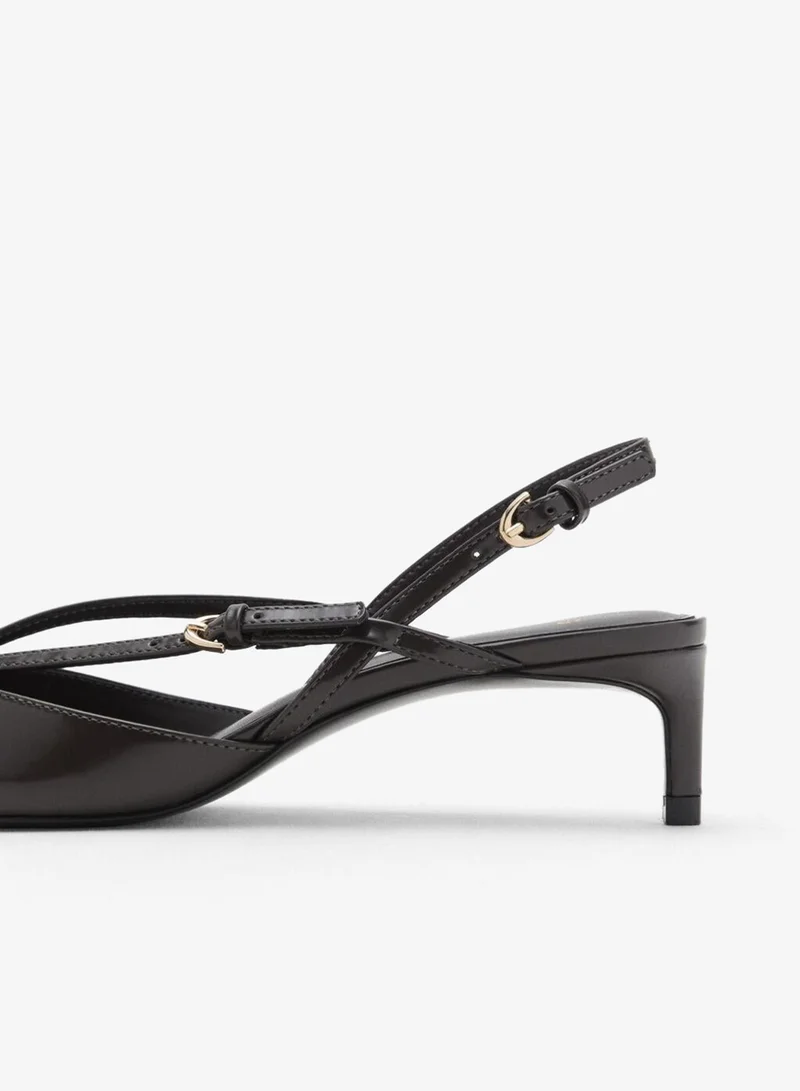 MANGO Kitten-heeled strappy shoes