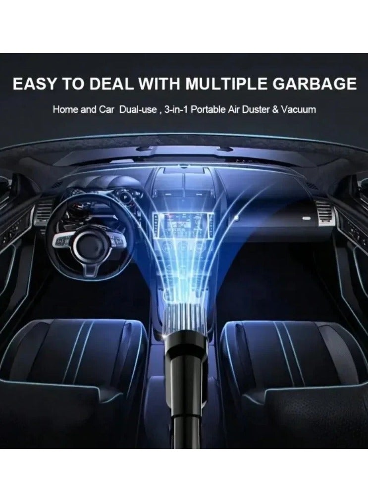 9000Pa Wireless Car Vacuum Cleaner Compressed air Duster,  Dust Blower for Keyboard Cleaner,Rechargeable Air Blower AIC Can Portable Foldable Compressed Cleaner for Compute/Car/House - Image 2