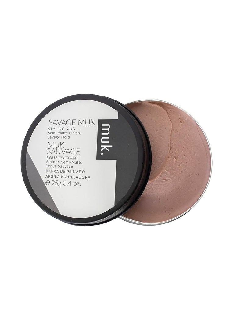 MUK. MUK. Haircare Savage Semi Matte Styling Mud, Hair Product, Hair Paste for Men, Strong Hold, Low Shine - 3.4oz - Image 4