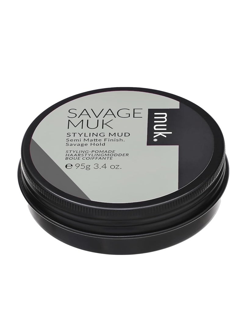MUK. MUK. Haircare Savage Semi Matte Styling Mud, Hair Product, Hair Paste for Men, Strong Hold, Low Shine - 3.4oz - Image 2