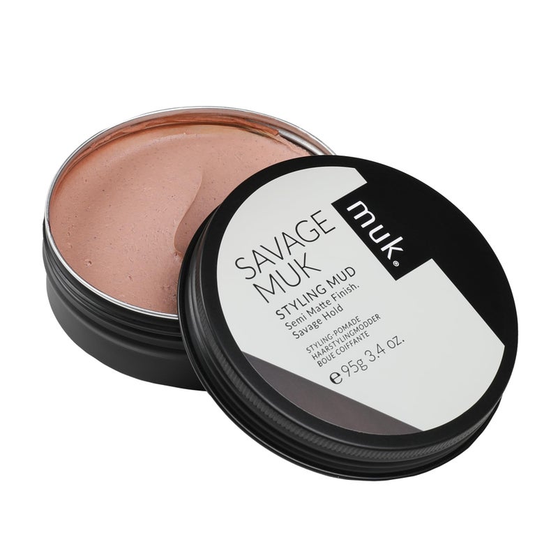 MUK. Savage Hair Styling Mud for Medium to Coarse Hair - Semi Matte Flexible Hold with Humidity Resistance. Water Soluble Hair Mud for Texture, Volume & Extreme Styling Mud. Never Flakes, 95g - Image 2