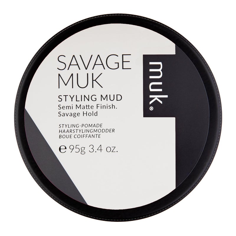 MUK. Savage Hair Styling Mud for Medium to Coarse Hair - Semi Matte Flexible Hold with Humidity Resistance. Water Soluble Hair Mud for Texture, Volume & Extreme Styling Mud. Never Flakes, 95g - Image 1