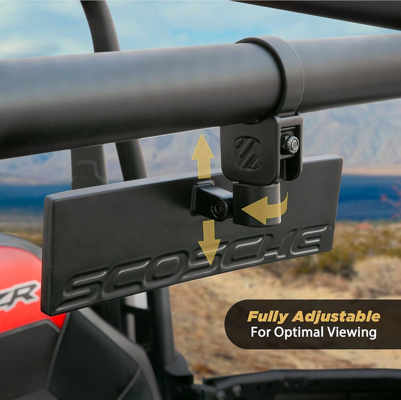 SCOSCHE PSM21009-20 BaseClamp 9” Panoramic View Mirror with 2.0” Tube Clamp for ATV's UTV's and Side x Sides - Image 3