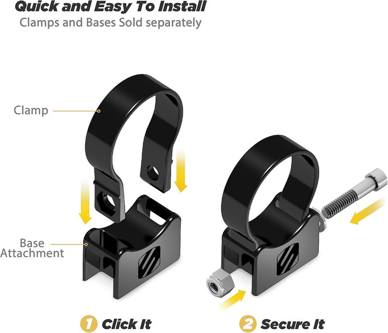SCOSCHE PSM21009-20 BaseClamp 9” Panoramic View Mirror with 2.0” Tube Clamp for ATV's UTV's and Side x Sides - Image 4