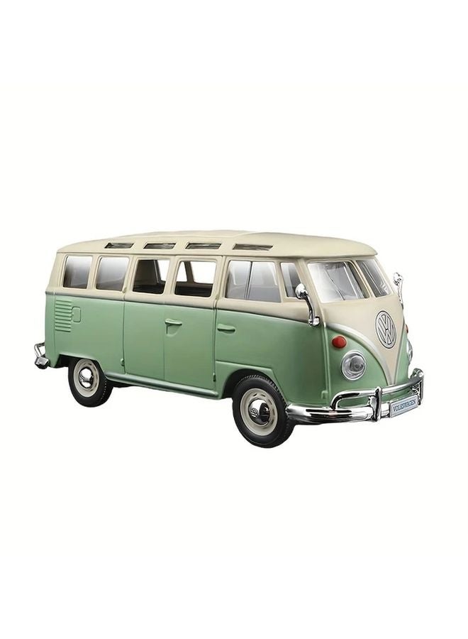 مايستو 1:25 مقياس فولكس فاجن سامبا فان نموذج سبيكة يموت الصب الأحمر التشغيل اليدوي - Image 5
