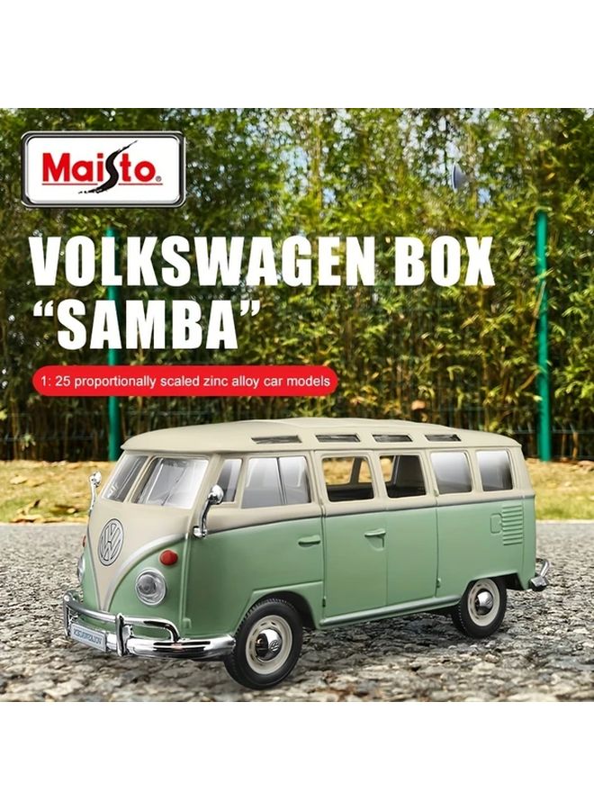مايستو 1:25 مقياس فولكس فاجن سامبا فان نموذج سبيكة يموت الصب الأحمر التشغيل اليدوي - Image 2