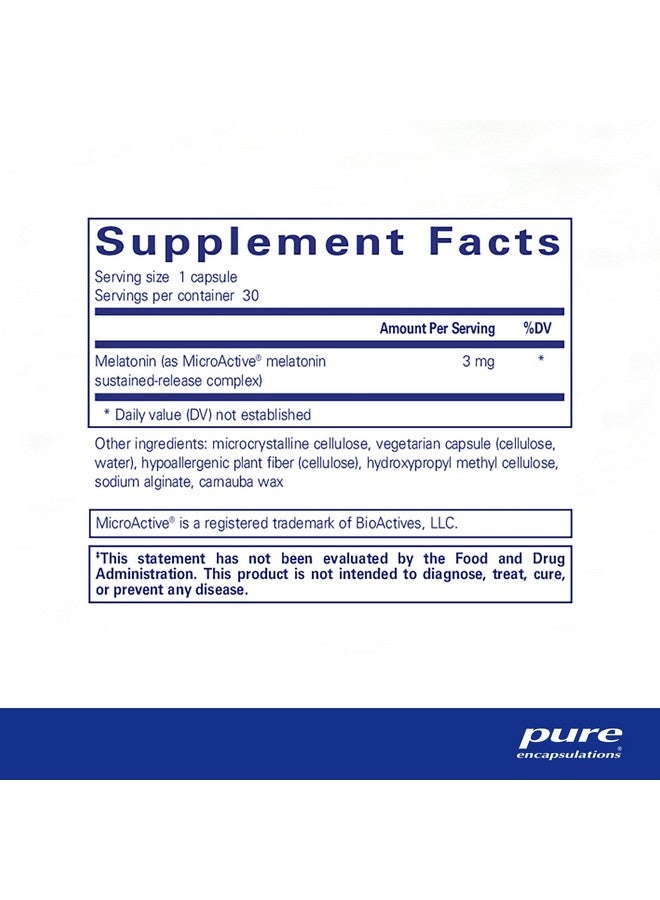 كبسولات بيور إنكابسوليشنز ميلاتونين-إس آر - ميلاتونين ممتد المفعول - يدعم النوم المريح* - مكمل غذائي للنوم - خالٍ من الغلوتين ونباتي - 30 كبسولة - Image 2