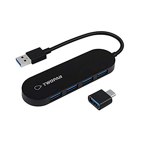 TWOPAN 4-Port USB 3.0 Hub, Ultra Slim USB Multiport Adapter for Laptop, Desktop, Mac, Surface Pro, XPS, Mouse, Keyboard, Flash Drive, U Disk, Printer - Plug and Play, High-Speed Data Transfer - Image 4