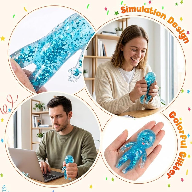 DESKPAL 3PCS Baby Squishy Glitter Slow Rising, Squishy Babies Sensory Fidget for Stress Relief, Soft Cute Squeeze, Desk Decor & Gift - Image 3