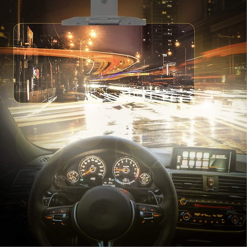 Gute 2 in 1 Universal Day and Night Anti-Glare Visor Extender, Sun Visor Blocker, Night Vision Anti-Dazzle Windshield Driving Visor, UV-Filtering Eye Protector for SUV - Image 4