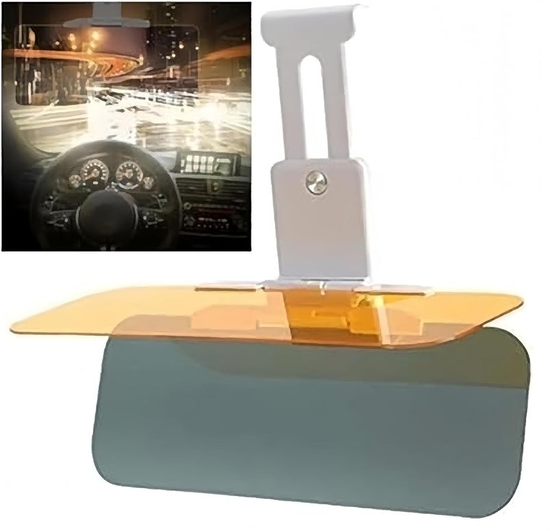 Gute 2 in 1 Universal Day and Night Anti-Glare Visor Extender, Sun Visor Blocker, Night Vision Anti-Dazzle Windshield Driving Visor, UV-Filtering Eye Protector for SUV - Image 1