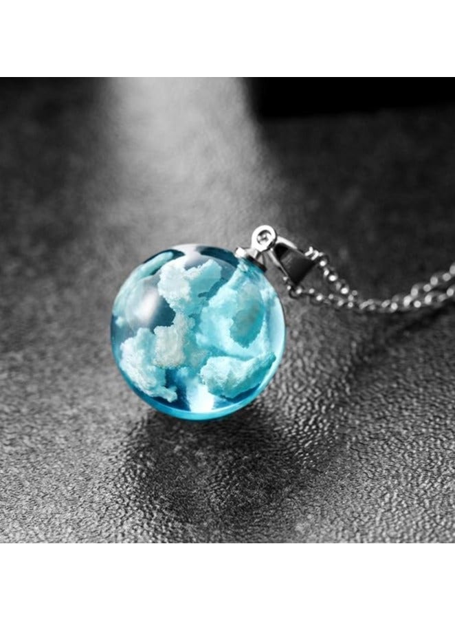 MIRFA Blue Sky & White Clouds Round Ball Resin Pendant  - Image 5