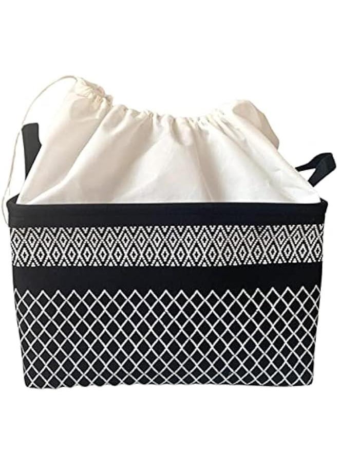 Generic Drawstring Storage Baskets - 15.711.89.8in Foldable Storage Boxes with Drawstring Closure, Fashionable Fabric Bin for Organizing Closets Clothes Toys  - Image 1