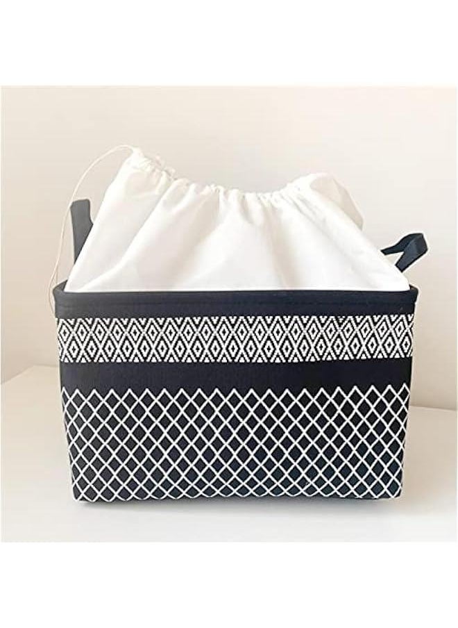 Generic Drawstring Storage Baskets - 15.711.89.8in Foldable Storage Boxes with Drawstring Closure, Fashionable Fabric Bin for Organizing Closets Clothes Toys  - Image 2