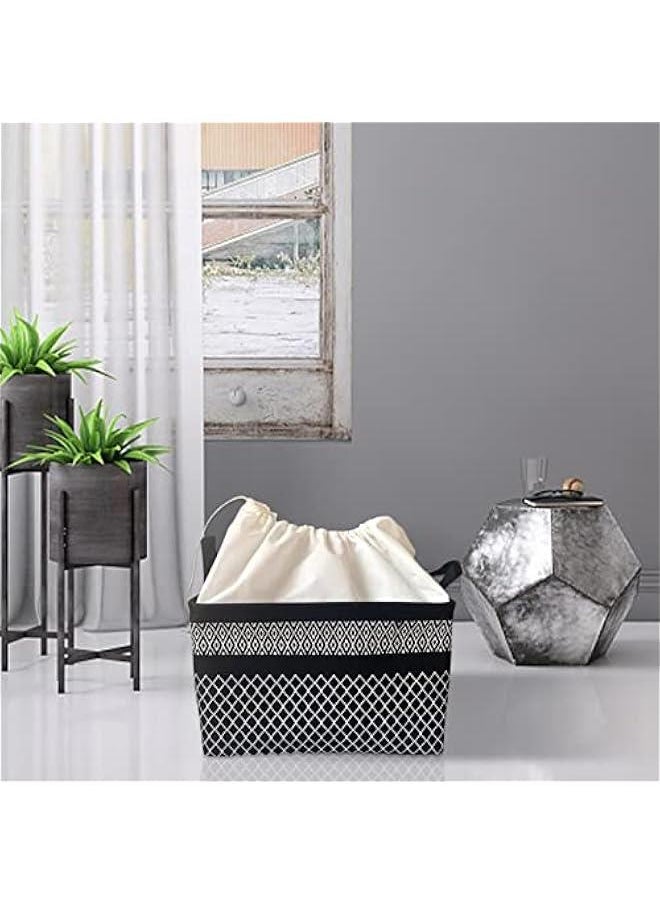 Generic Drawstring Storage Baskets - 15.711.89.8in Foldable Storage Boxes with Drawstring Closure, Fashionable Fabric Bin for Organizing Closets Clothes Toys  - Image 3