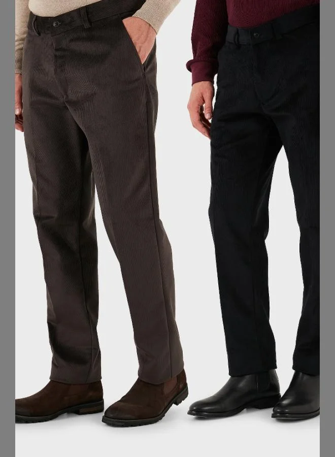 Buratti Normal Waist Regular Fit Straight Leg 2-Pack Velvet Trousers Men's VELVET TROUSERS 645MERLINS2