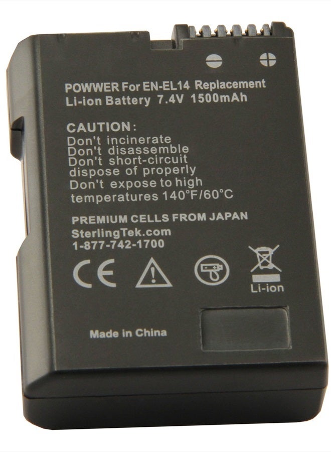 STK EN-EL14 EN-EL14a Battery Pack for Nikon D3200 D3400 D3500 D3300 D3100 D5100 D5200 D5500 D5600 D5300 EL14 EL14A ENEL14 ENEL14A EN EL 14 14a D 3200 3300 3400 3500 3100 5100 5200 5500 5600 Grip - Image 1