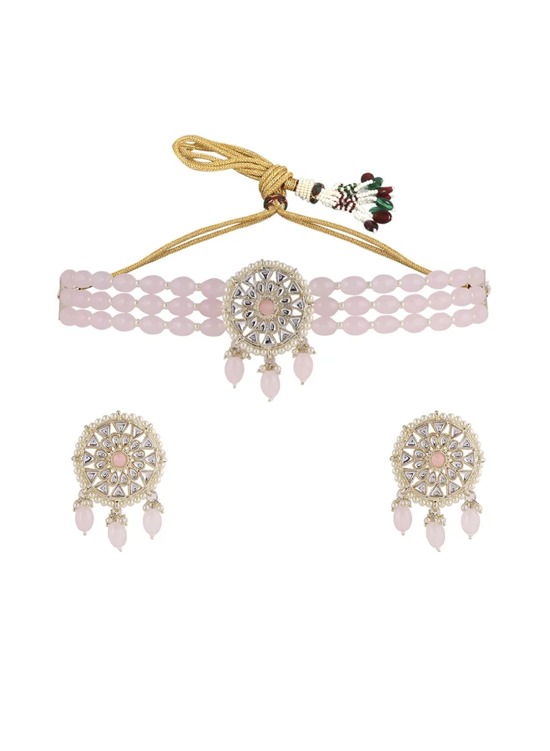 Priyaasi Plated Kundan Beaded Contemporary Jhumkas