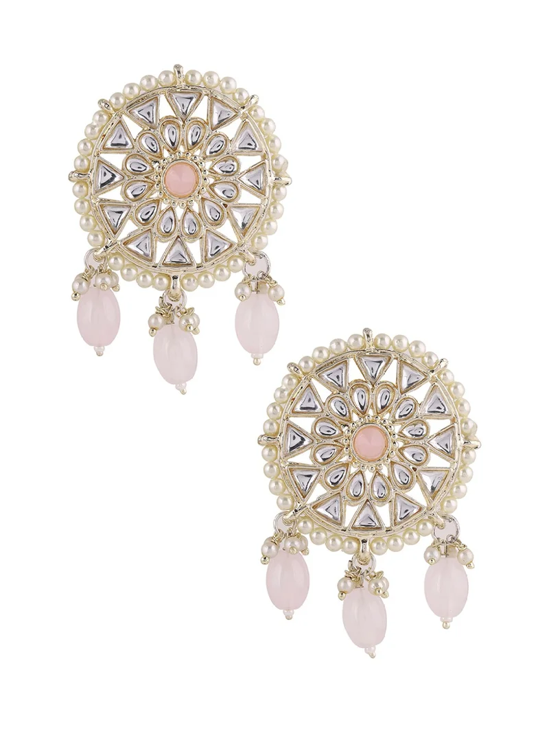 Priyaasi Plated Kundan Beaded Contemporary Jhumkas